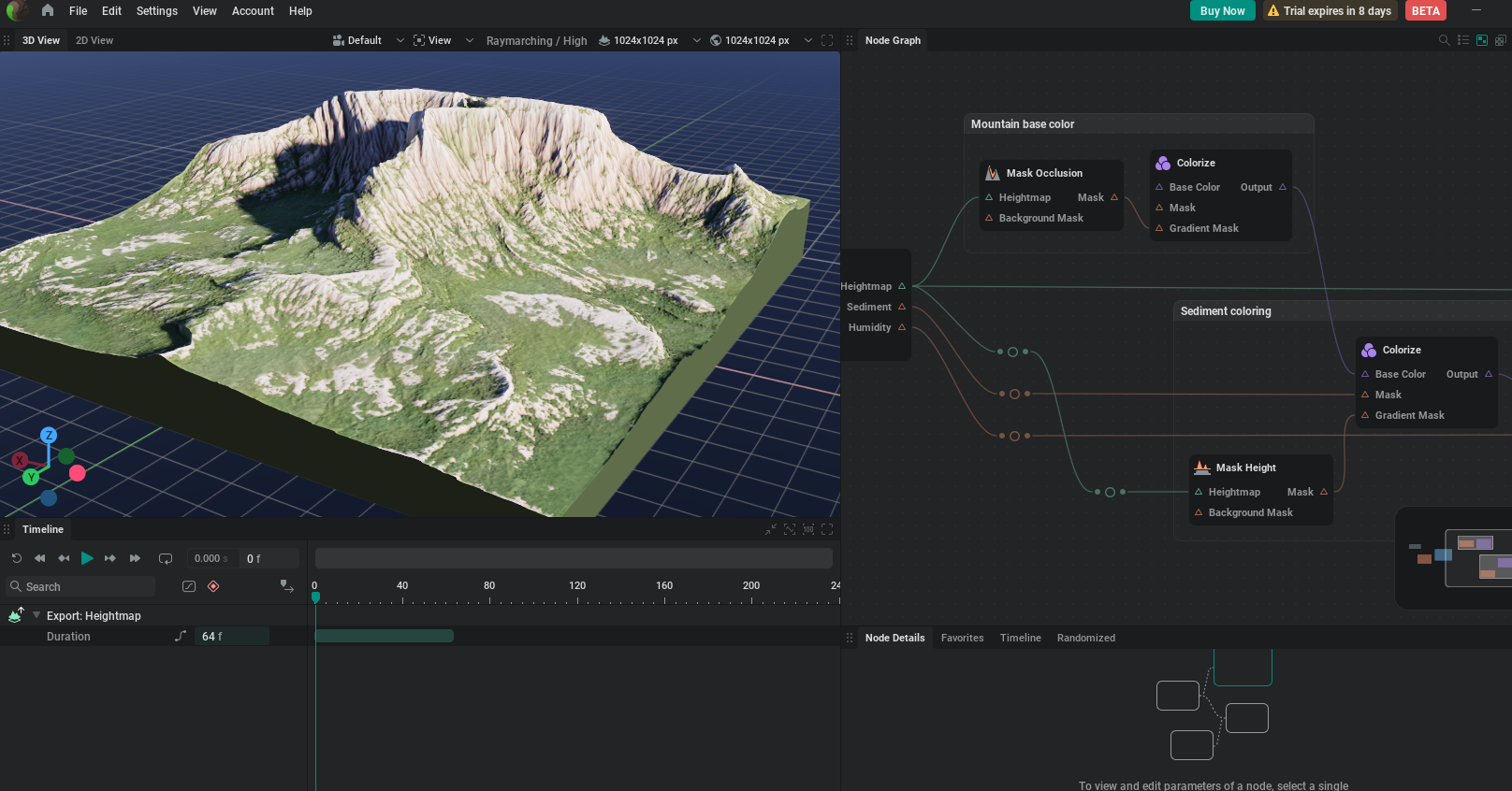 screenshot of geogen's pretty default terrain
